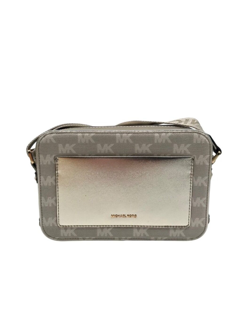 Michael Kors Metallic Gold Fabric Maeve Small East West Pocket bag